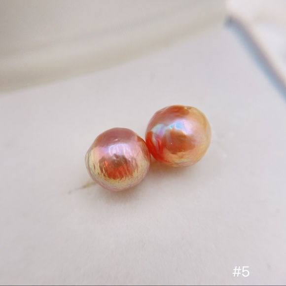 Pearl Studs, Genuine Baroque Edison pearl - Picture 11 of 12